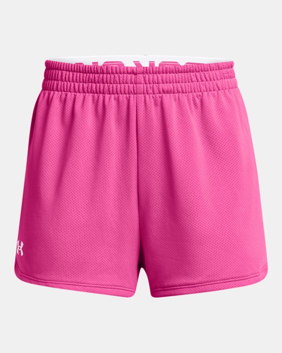 กางเกงขาสั้น UA Tech™ Mesh สำหรับเด็กผู้หญิง in Pink image number 0